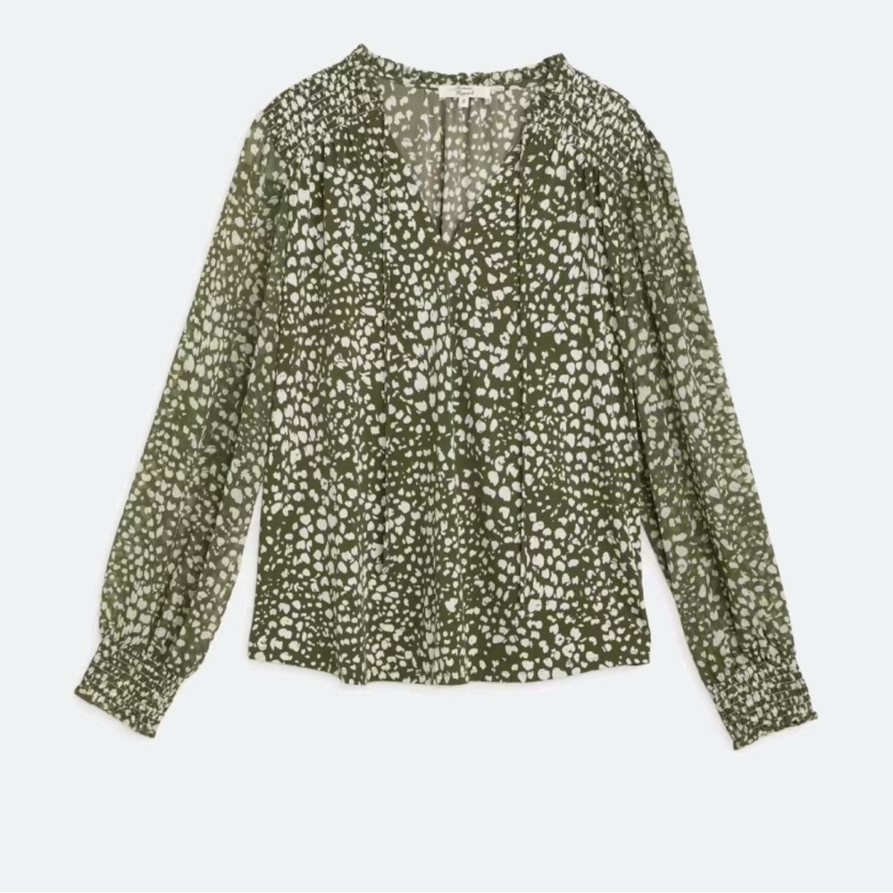 Women's green and White Printed Top